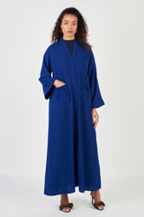 Royal Blue Pocket Abaya with Bow