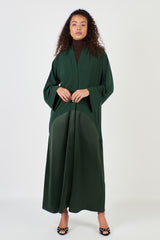 Emerald Green Plain Abaya Two Fabric