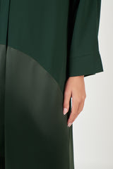 Emerald Green Plain Abaya Different Fabric