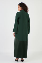 Emerald Green Plain Abaya Two Fabric